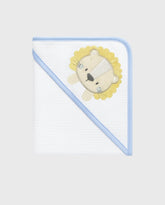 Cobija Tela Galleta Con Capota Bordado Azul